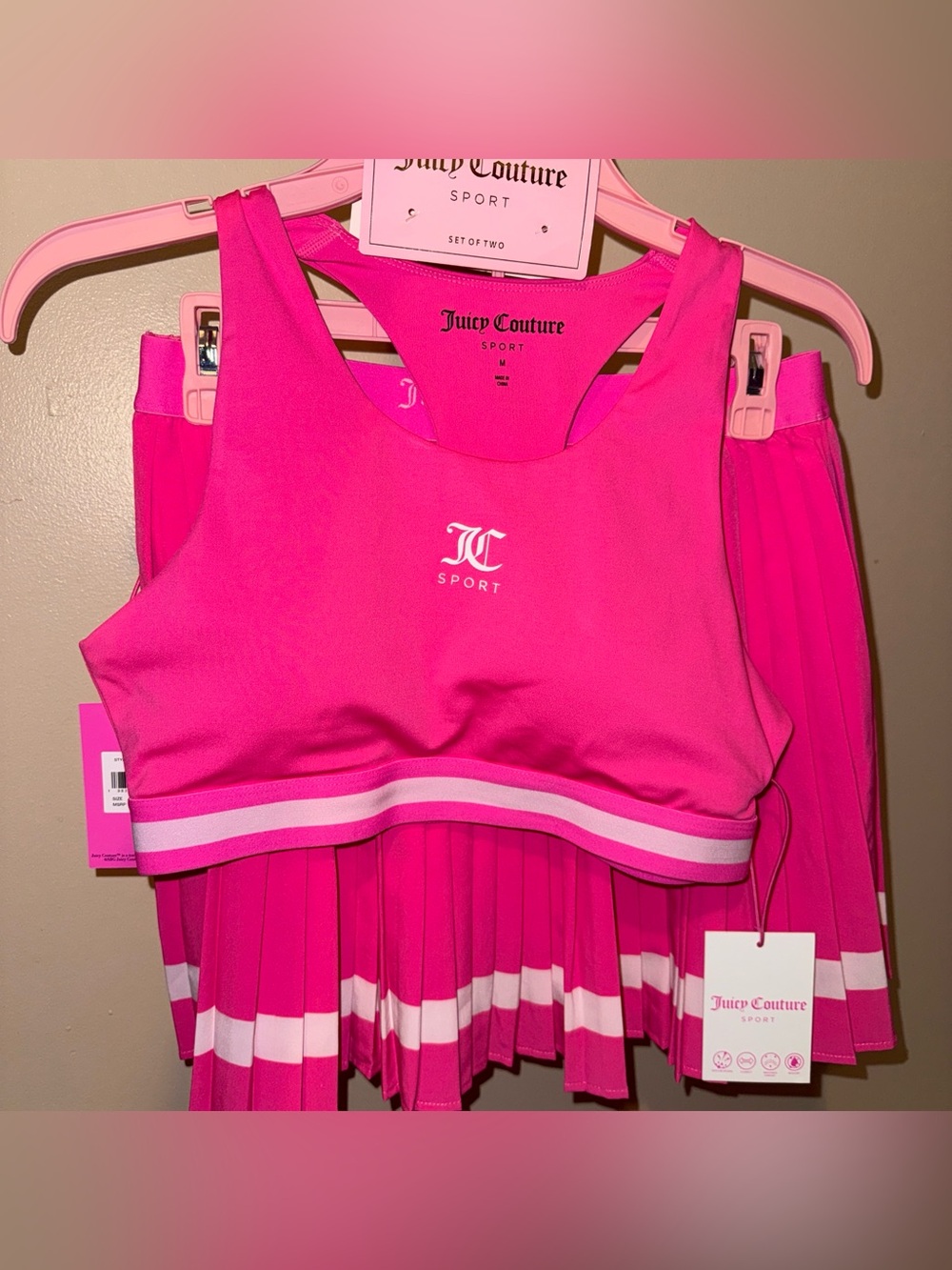 Viral NEW Juicy Couture Pink Scort set Size M #loungewear #athleisure